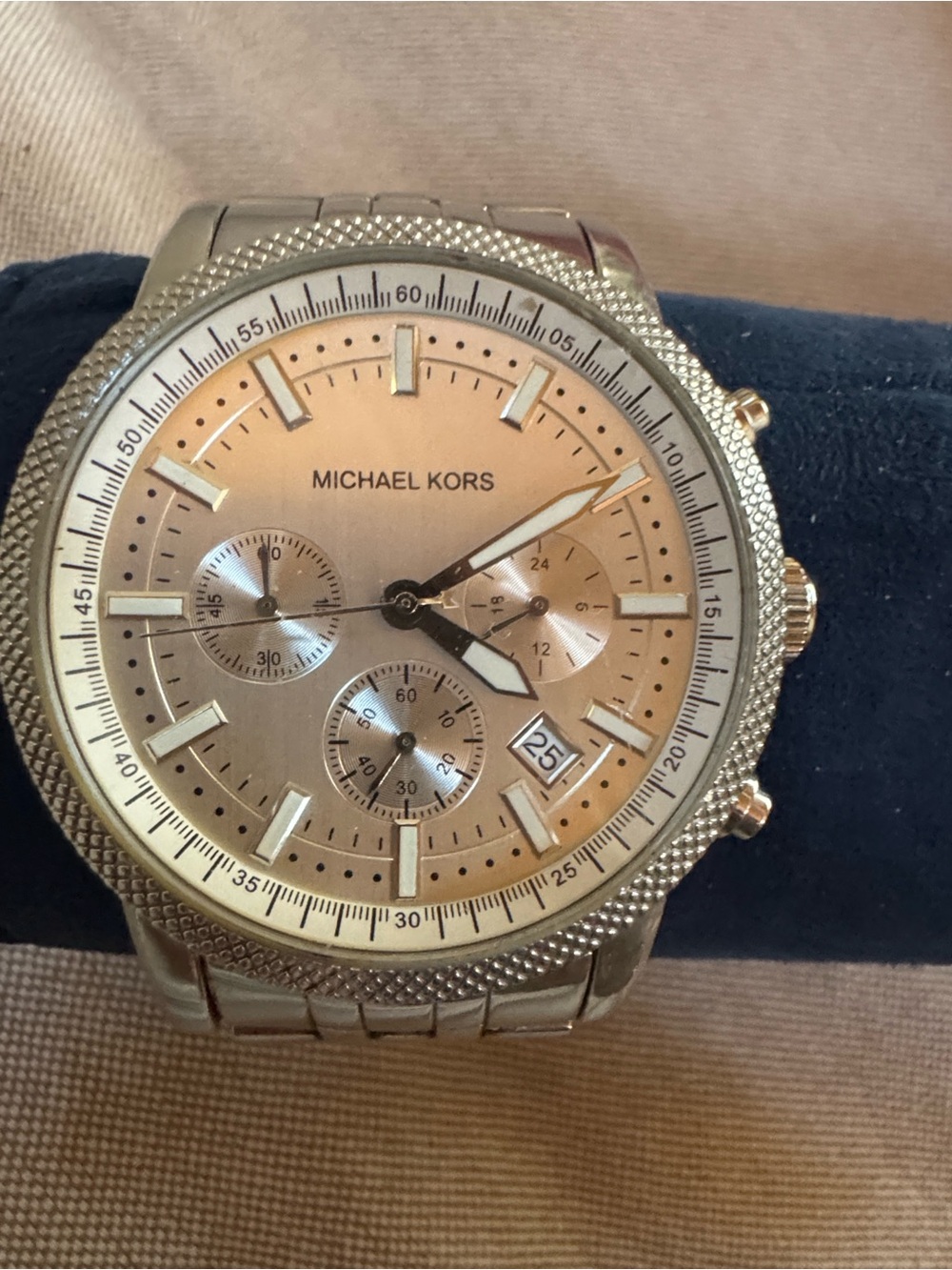 Michael Kors Silver-Tone Chronograph Watch with Silver Dial